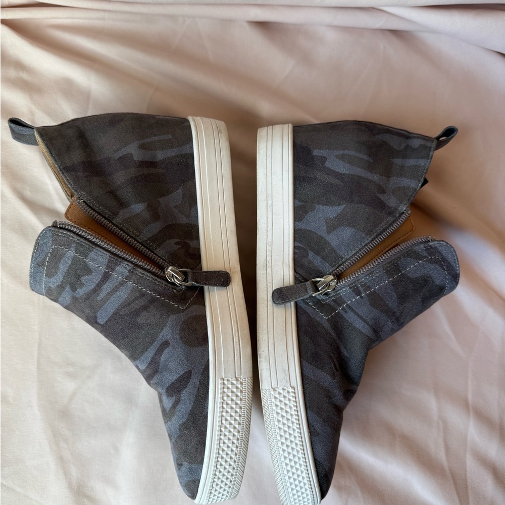 Susina Wedge Blue Camo Sneakers - Picture 2 of 5